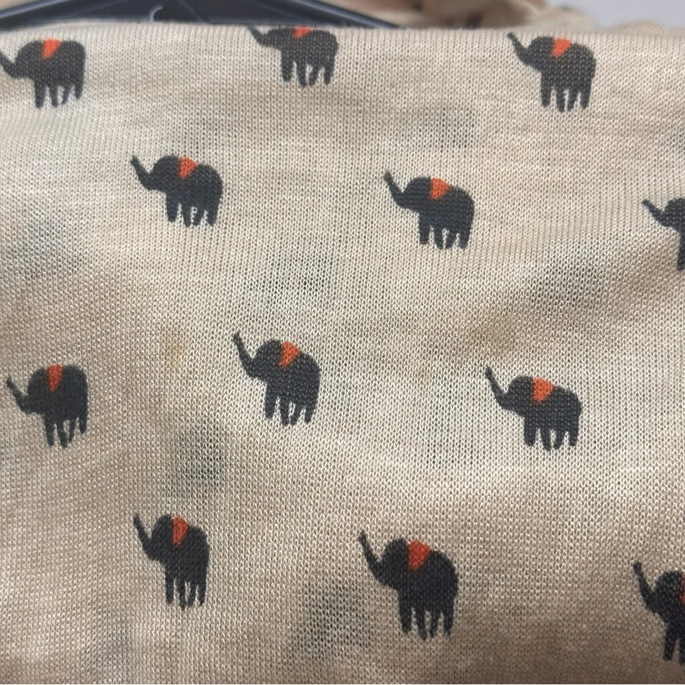 Novelty Elephant Print Infinity Scarf